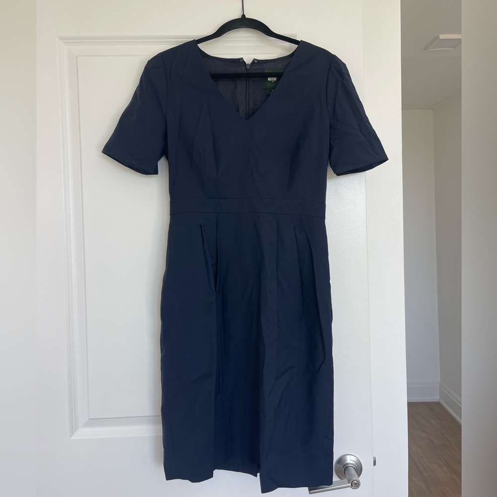 J.Crew Navy Wool Work Dress